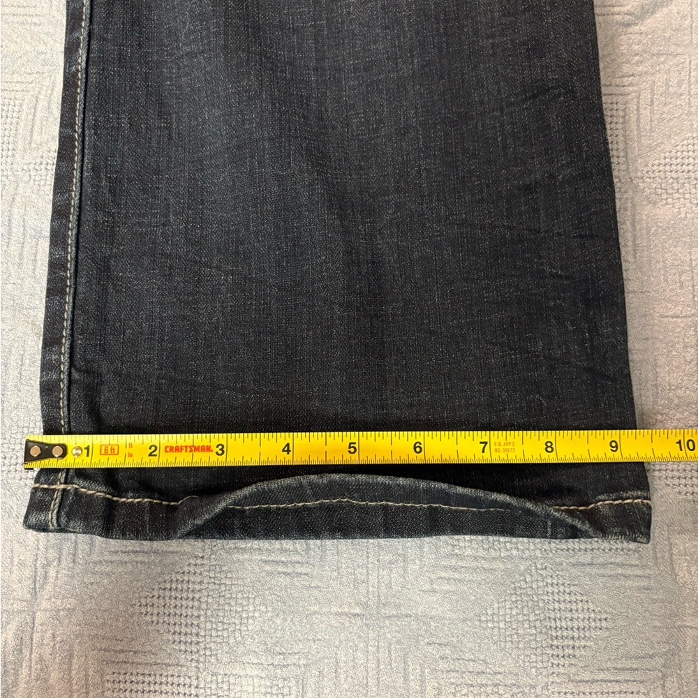 Women’s Rock & Roll Cow Girl Denim Straight Leg Jeans Dark Blue Wash Size 33x34 - Picture 13 of 16